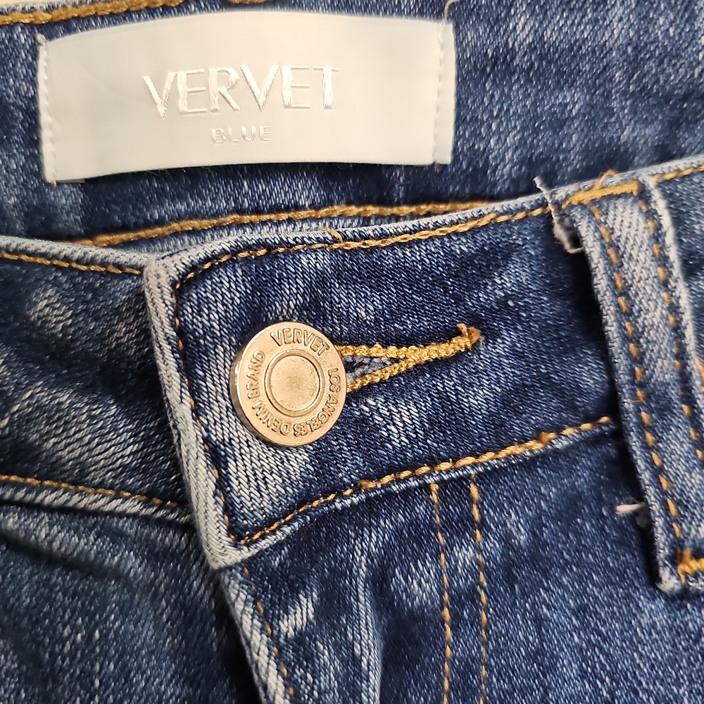 Vervet Blue Wide Leg Jeans High Rise Flare Denim Medium Wash - Picture 2 of 10